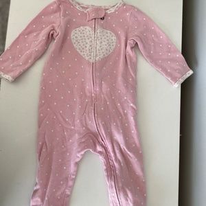 Carter’s Pink Heart footie pajamas 9 months